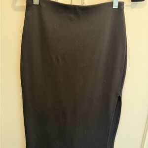 Lovers + Friends Black High-Waist Pencil Skirt with Side Slit